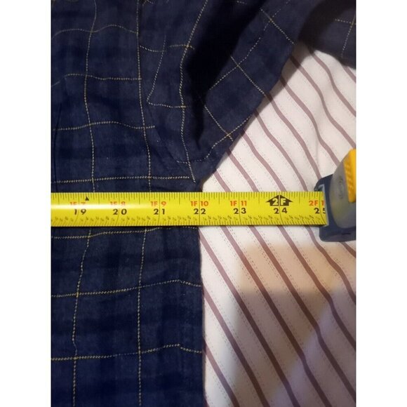 New Vtg Medium Preswick & Moore Long Sleeve Flannel Men's Shirt 100% Cotton Blue - Picture 9 of 10
